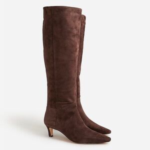 J Crew Stevie Knee High Brown Suede Leather Boots Women's Shoe Size 7.5